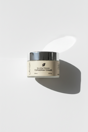 Jar of CollaGlow Cream on a white background
