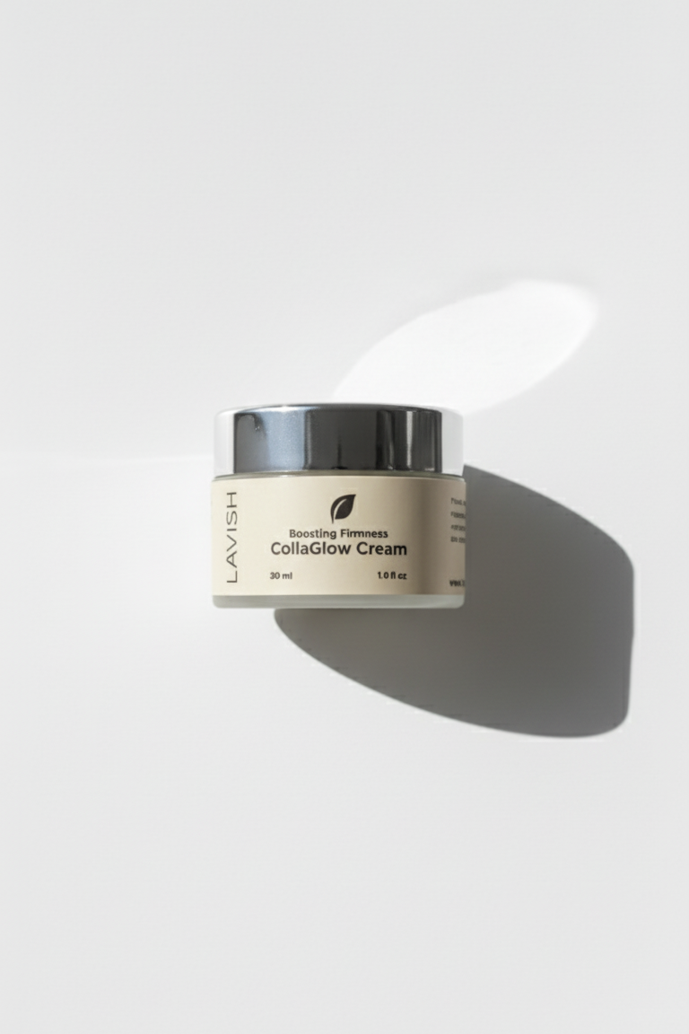 Jar of CollaGlow Cream on a white background